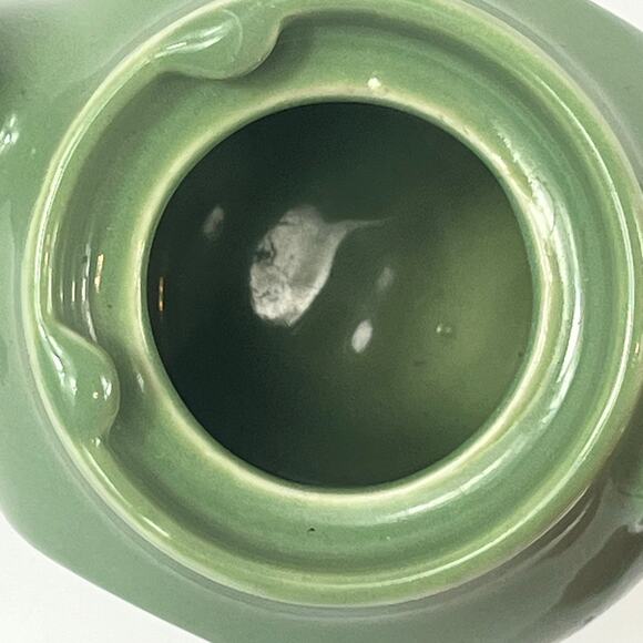 Green Teapot 6" Avocado Olive MCM Mid Century Retro Art Deco - Picture 9 of 12